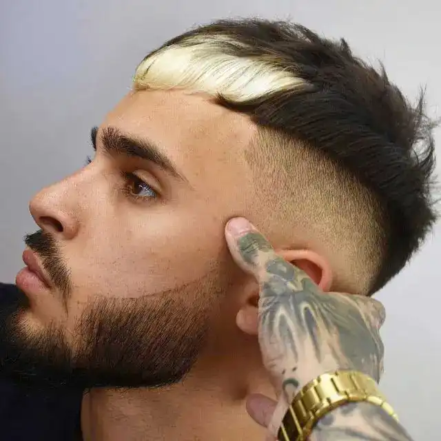 50+ Best Burst Fade Crop Top Haircuts for Men in 2025 37 Line Up Haircut with Dyed Fringe